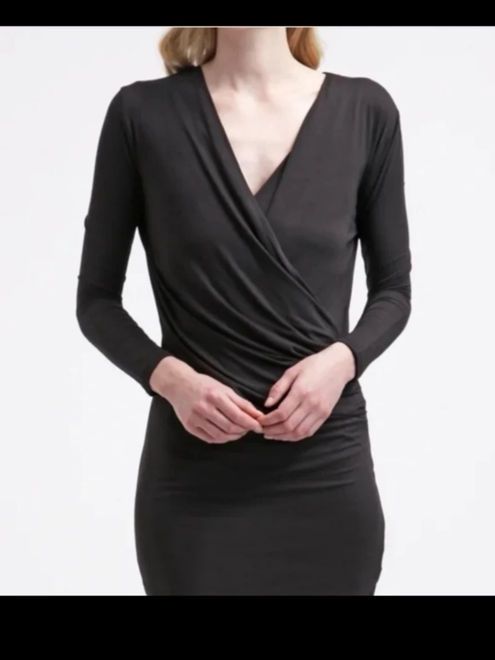 DAY Birger et Mikkelsen‎ Wrap Effect Jersey Dress in Black size Medium - Picture 3 of 12